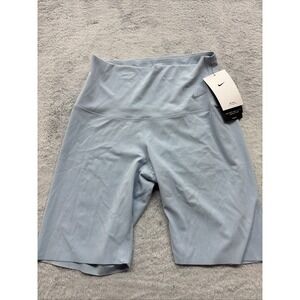 Nike Zenvy Size S High Waisted 8" Light Sky Blue Biker Shorts 10s Yoga New